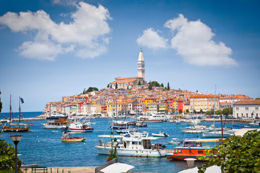 Vue panoramique de la vieille ville de Rovinj (Croatie)